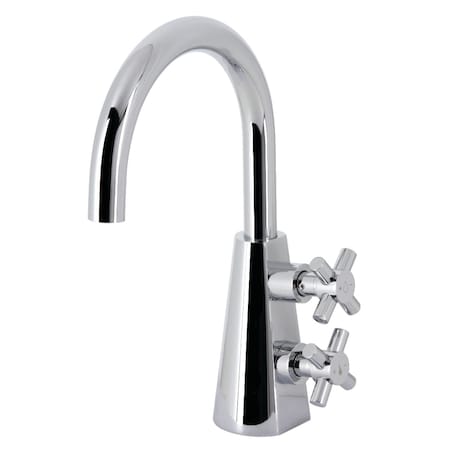 Kingston Brass Two-Handle Single-Hole Bathroom Faucet with Push Pop-Up, Polished Chrome KS2291DX